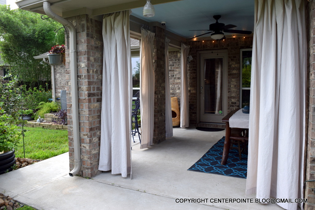 Centerpointe Communicator Outdoor patio drop cloth curtains with rust