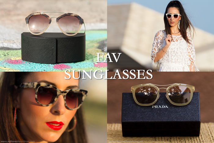 Resumen gafas de sol favoritas Prada de Solextrem BLogger de Valencia de moda belleza con gafas , Bottega Veneta, y Ray-Ban Aviator, Erika y Wayfarer.
