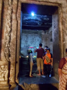Shiva rock cut cave  in Kailasa  Temple.