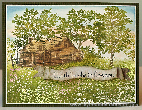 Layers of ink - Flower Garden Scenic Stamping