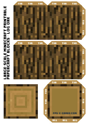Large Scale Minecraft printable log oak Large Scale Minecraft printable log oak