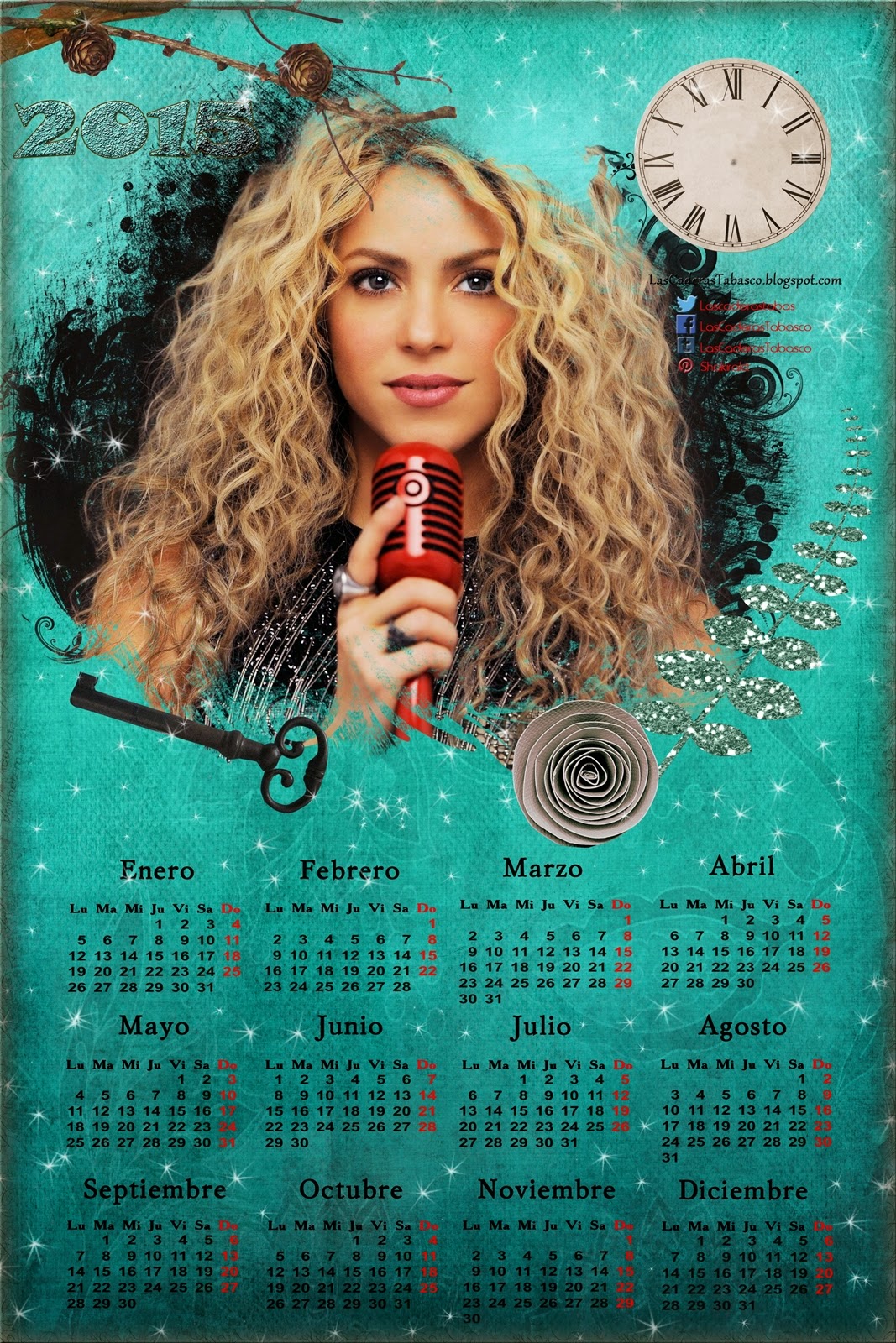 LAS CADERAS TABASCO Calendario HD Shakira 2015