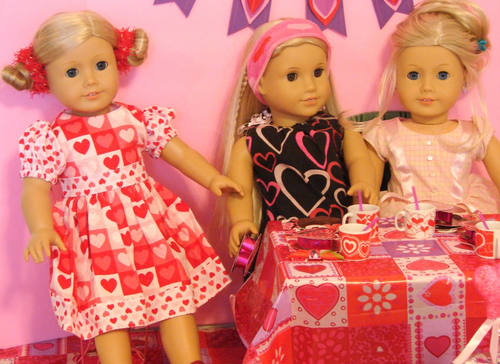 American Girl Doll Play Valentine's Day Doll Crafting Party