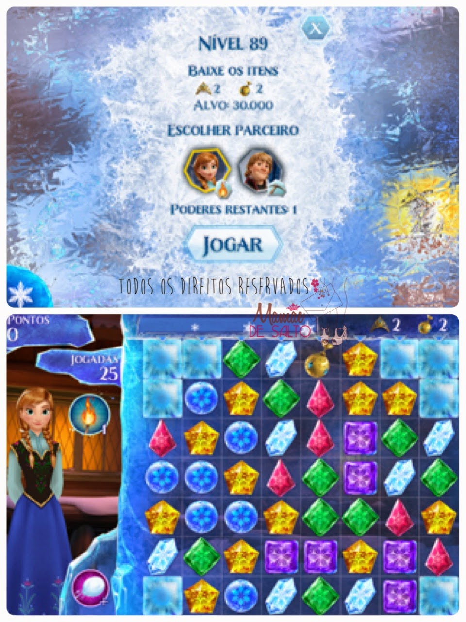 dica de aplicativo iphone e ipad jogos Frozen Free Fall - blog Mamãe de Salto