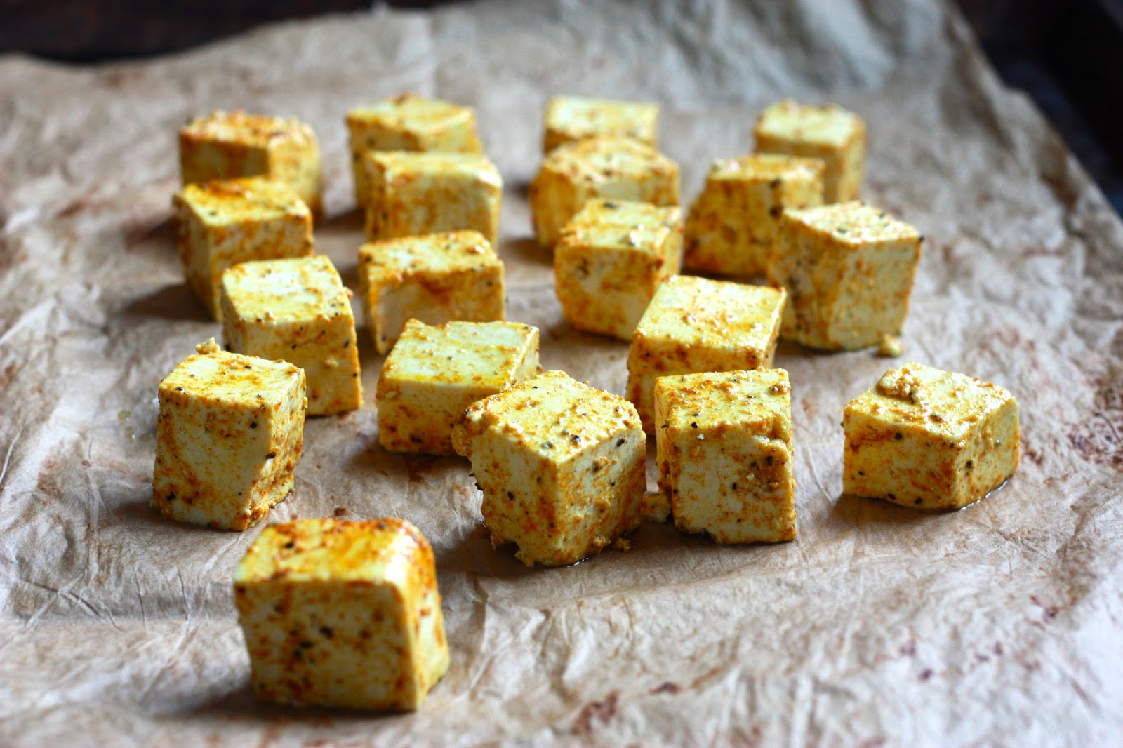A natural food blog OvenFried Turmeric Tofu