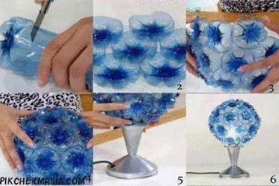 lamp made of plastic water bottles