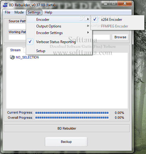 Screenshot software BD Rebuilder 0.40.10 Beta