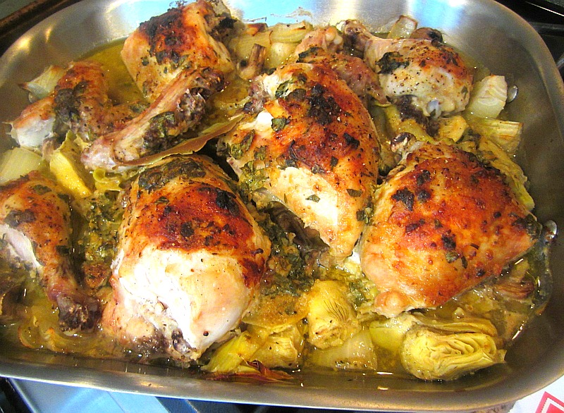 The Chew's Baked Artichoke Chicken