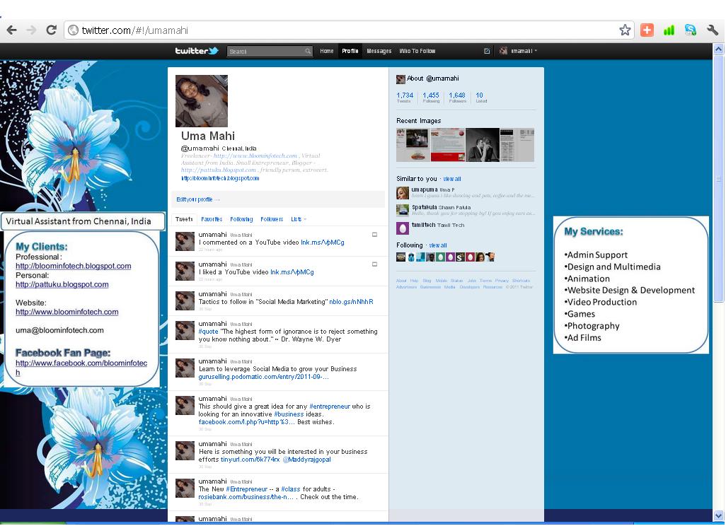 Virtual Assistant from Chennai, India How To Customize Your Twitter