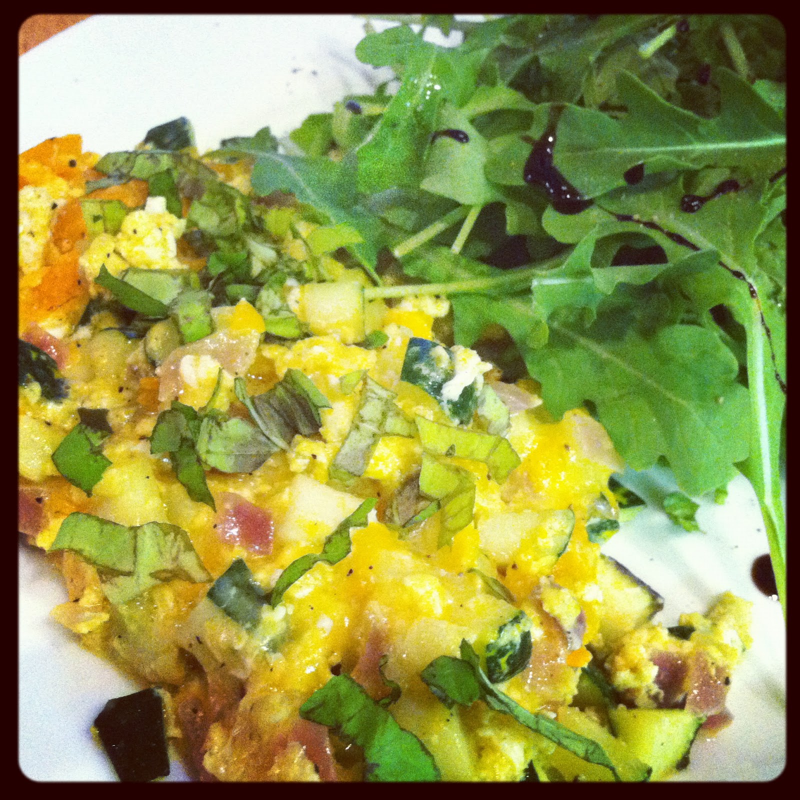 Gluten Free For All Summer Squash Egg Scramble (for dinner!)