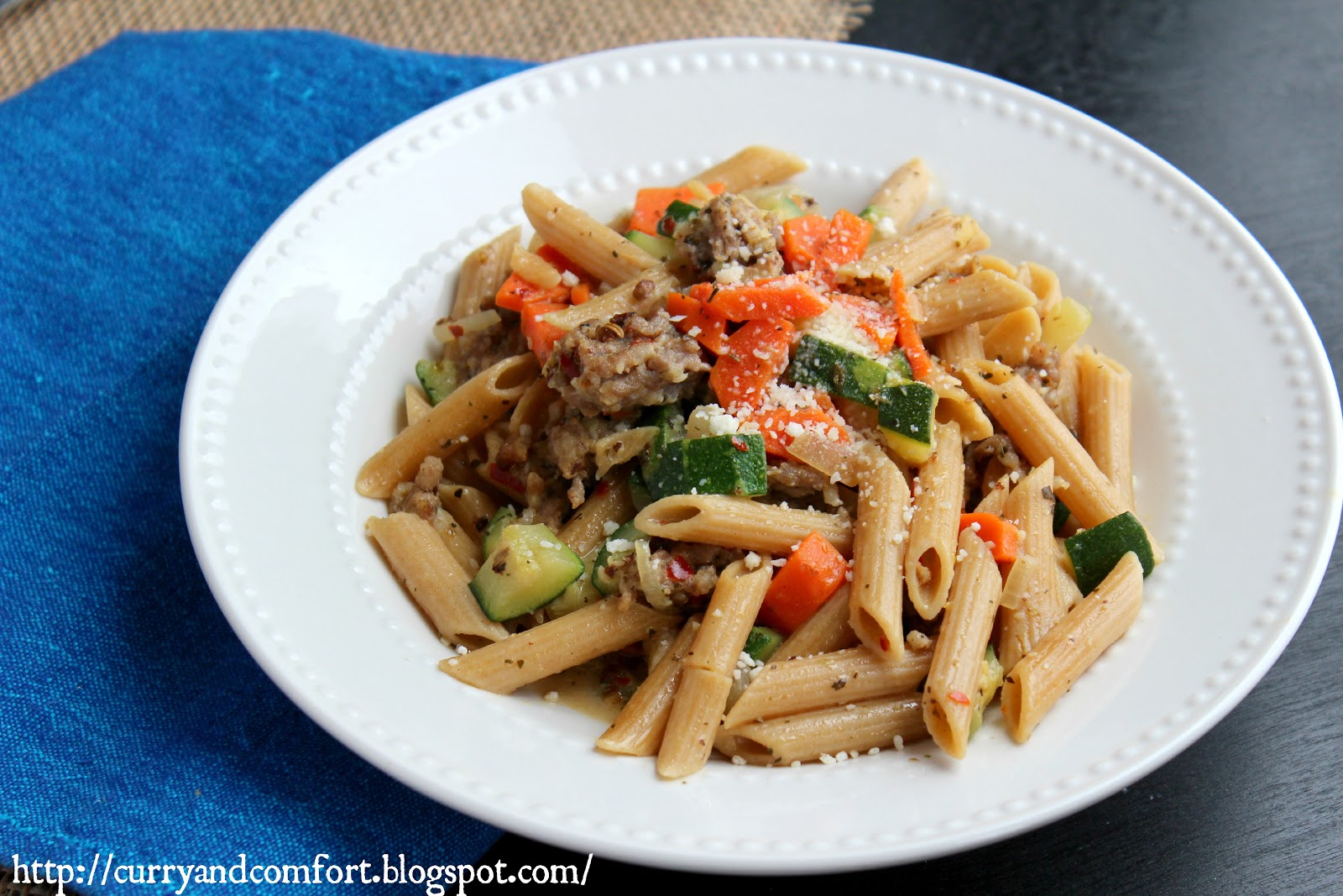 Kitchen Simmer Pasta Primavera with Italian Sausage
