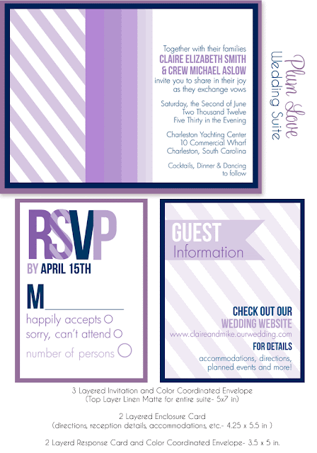 Purple Navy's one fabulous wedding invitation suite