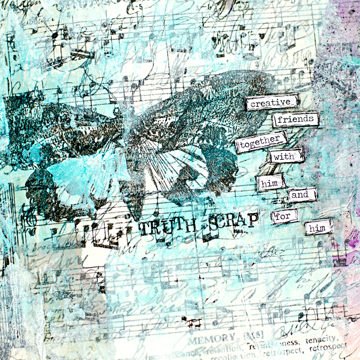 a step by step walk through process for a mixed media art worship art journaling page using the Documented Life Project 2015 prompts from Week 4 | Truth Scrap - Creative Friends Together With Him and For Him