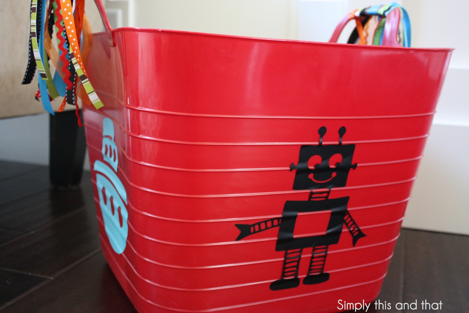 Simply This and that Plastic Tub Turned Toy Bin