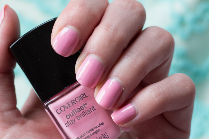 covergirl outlast stay brilliant nail gloss in bon bon swatch 3 coats