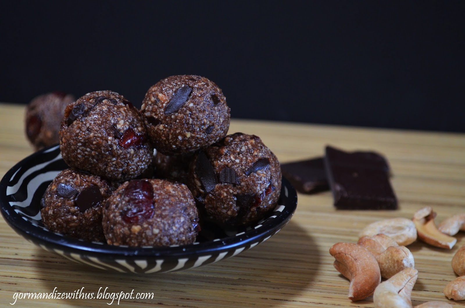 Gormandize Chocolate Cranberry Cashew "Cookie Dough" Balls