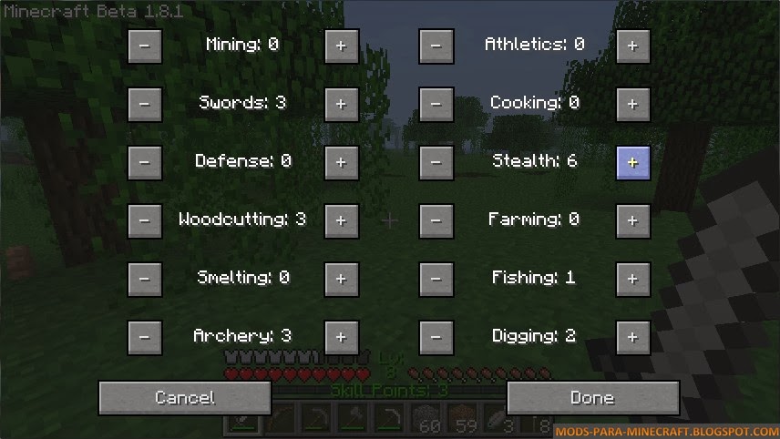 Level Up Mod para Minecraft 1.7.2