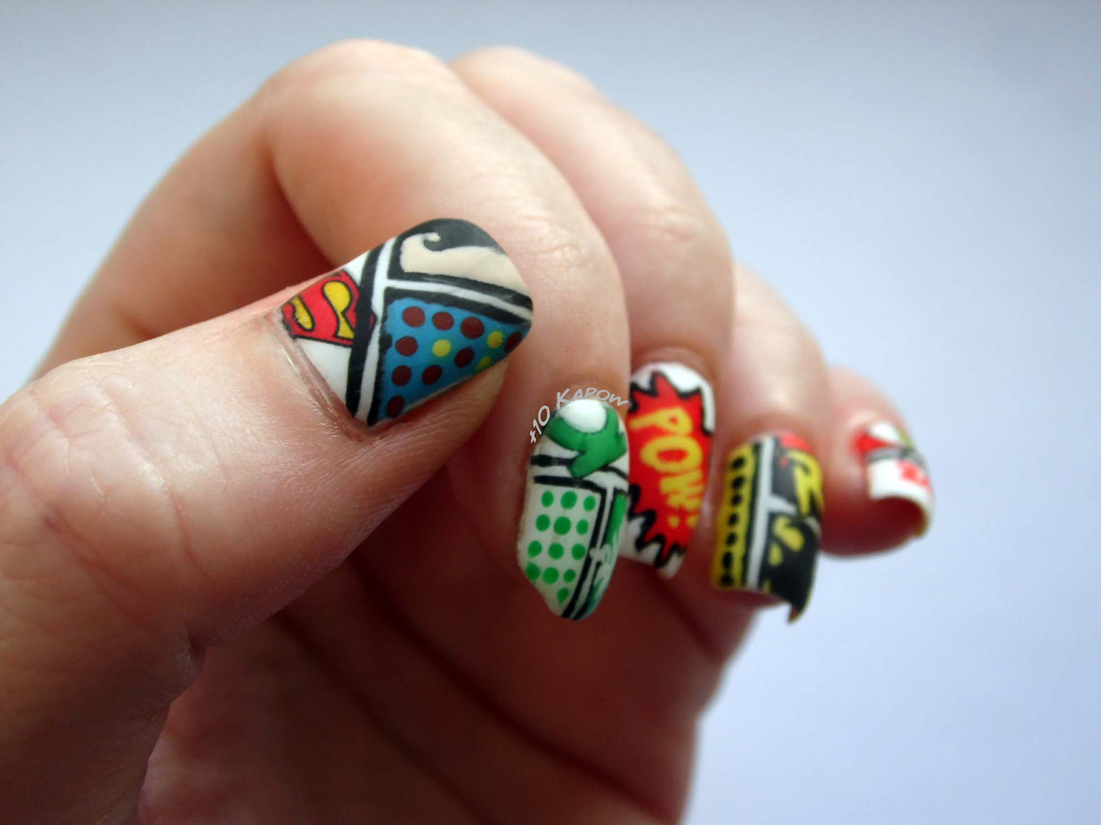 Plus10kapow Comic Book Nails For Fcbd Anyhoo My Thumb Is A Superman Dedicated The Top Section Supposed To Be His Hair So Kudos If You Guessed That