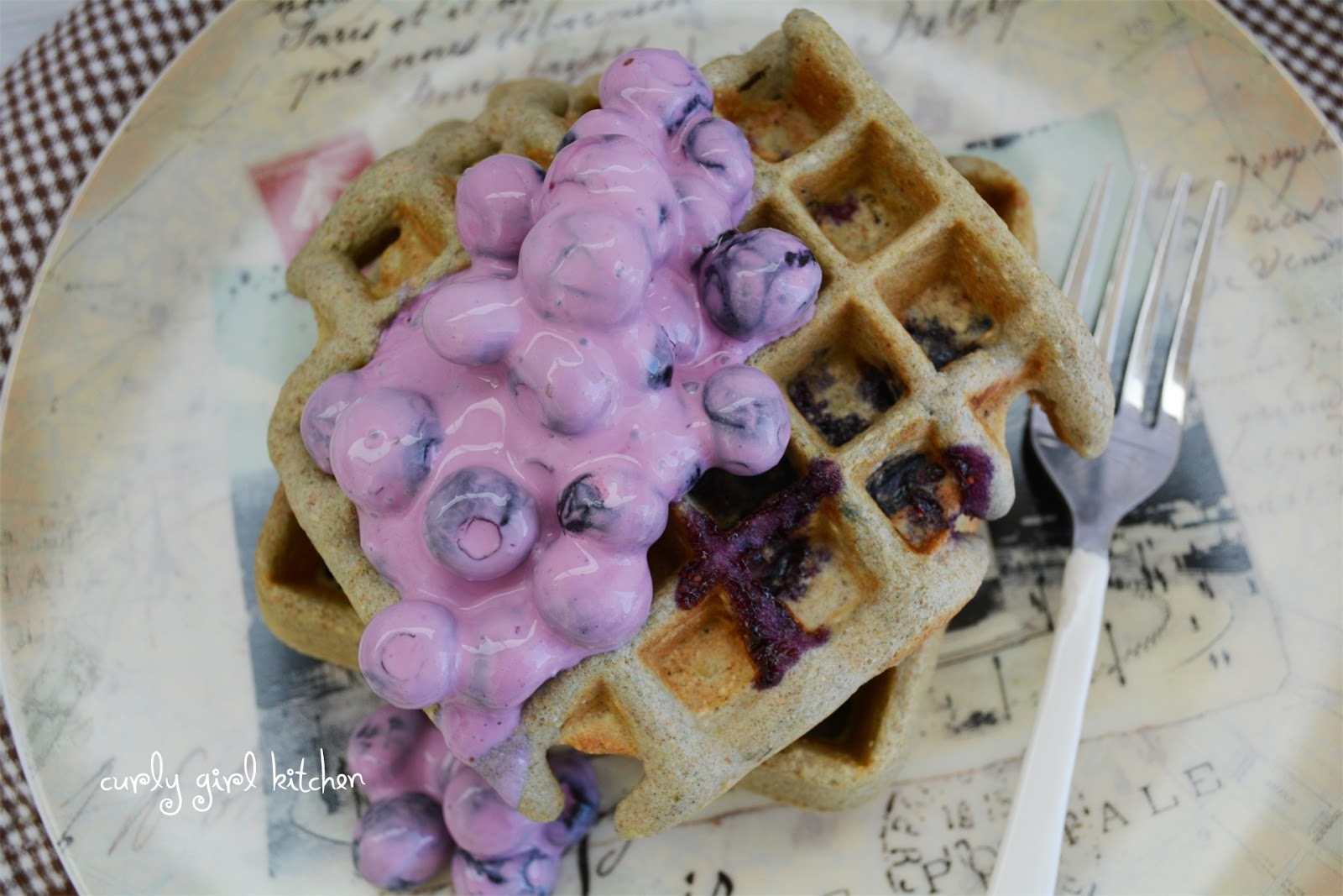 Curly Girl Kitchen Blueberry Oat Whole Wheat Waffles with Warm