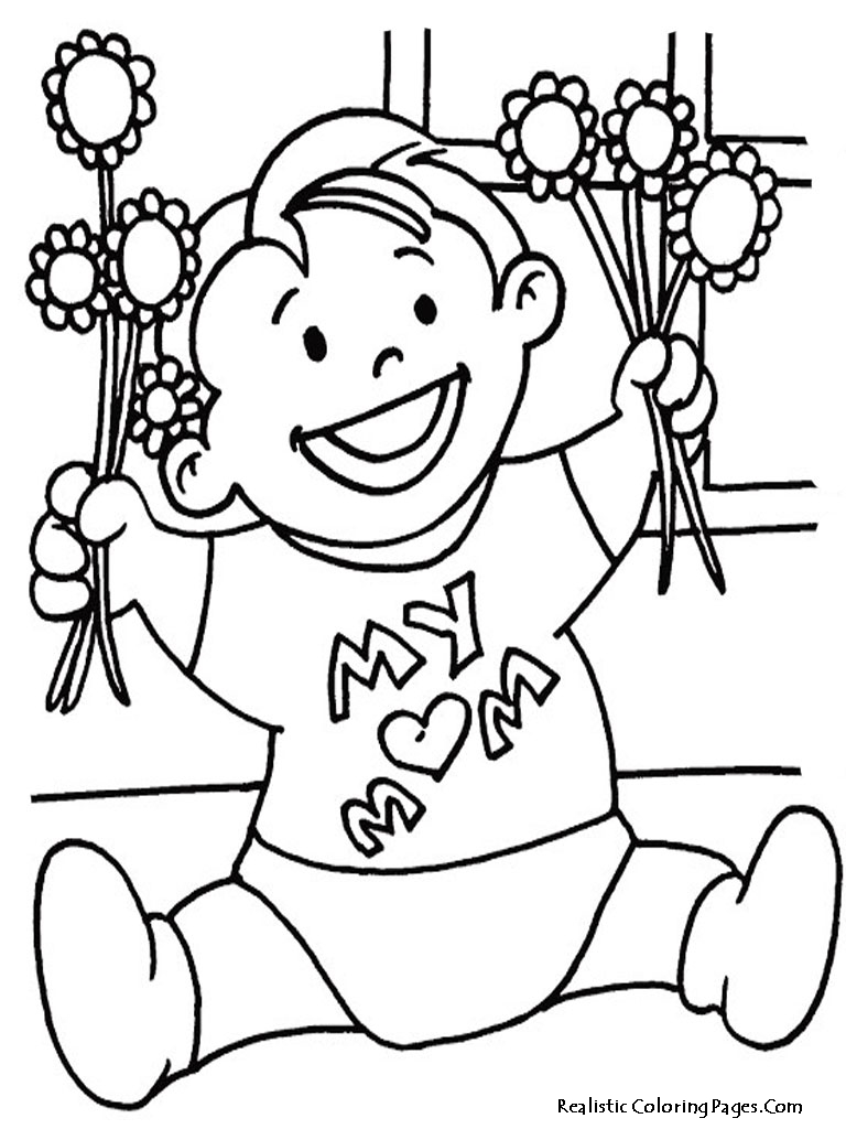 Printable Mothers Day Coloring Pages | Realistic Coloring Pages