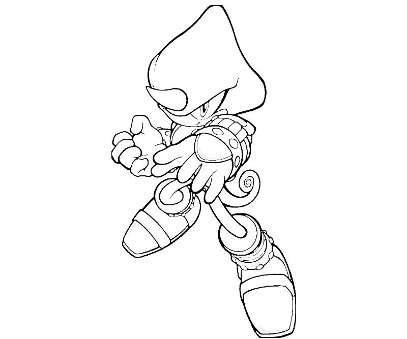 Printable Sonic Generations Espio The Chameleon Action Coloring Pages title=