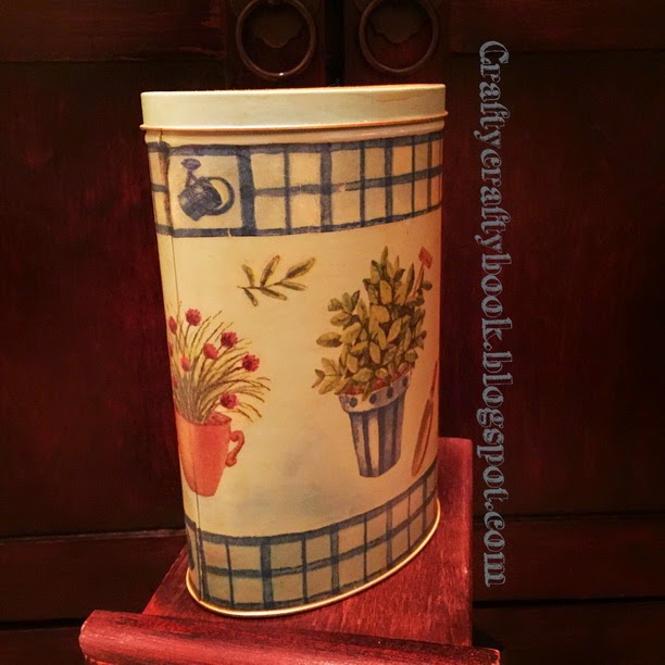 Crafty Crafty Book Metal can decoupage