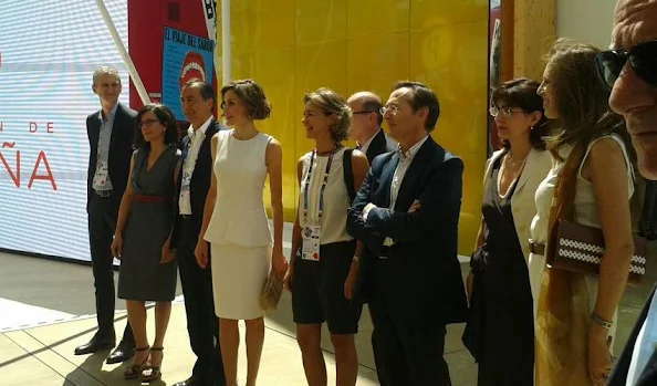 Queen Letizia of Spain attends to visit the Spanish Pavilion at the Expo 2015 