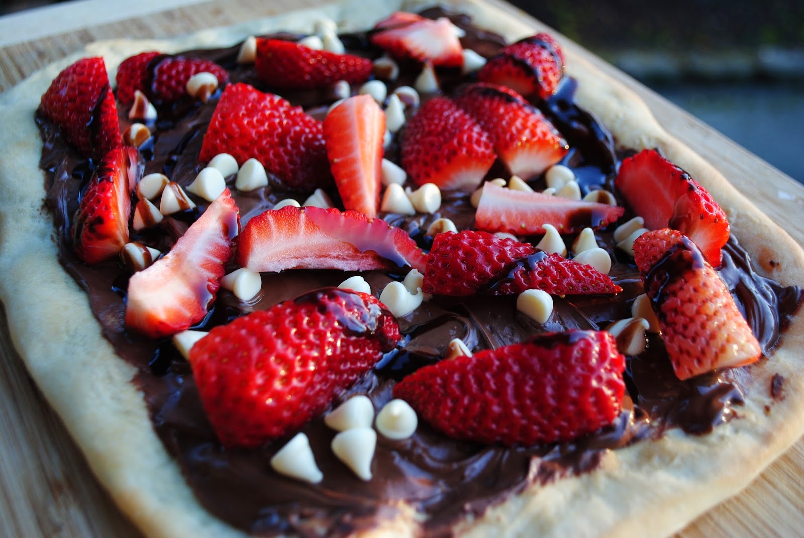 Dessert Pizza Chocolate with Strawberries OMG The Enchanted Spoon