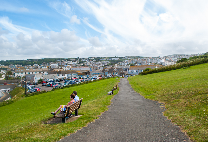 View from the island in st ives Image of the greenery and blue skies in st ives, west cornwall, england, UK