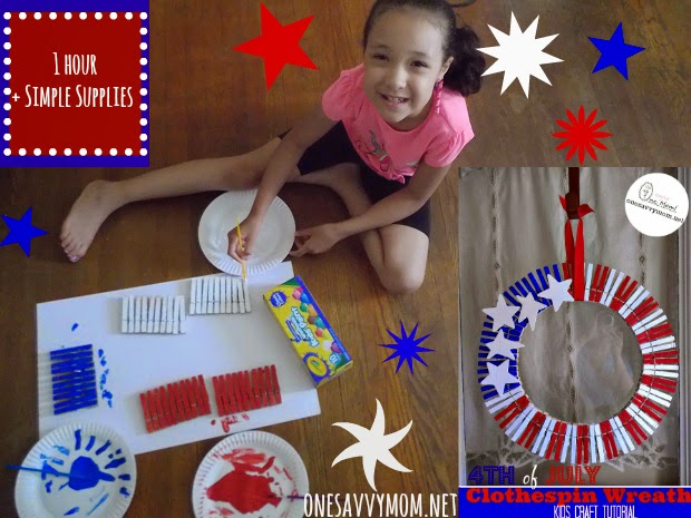 One Savvy Mom Nyc Area Mom Blog 4th Of July Clothespin Wreath