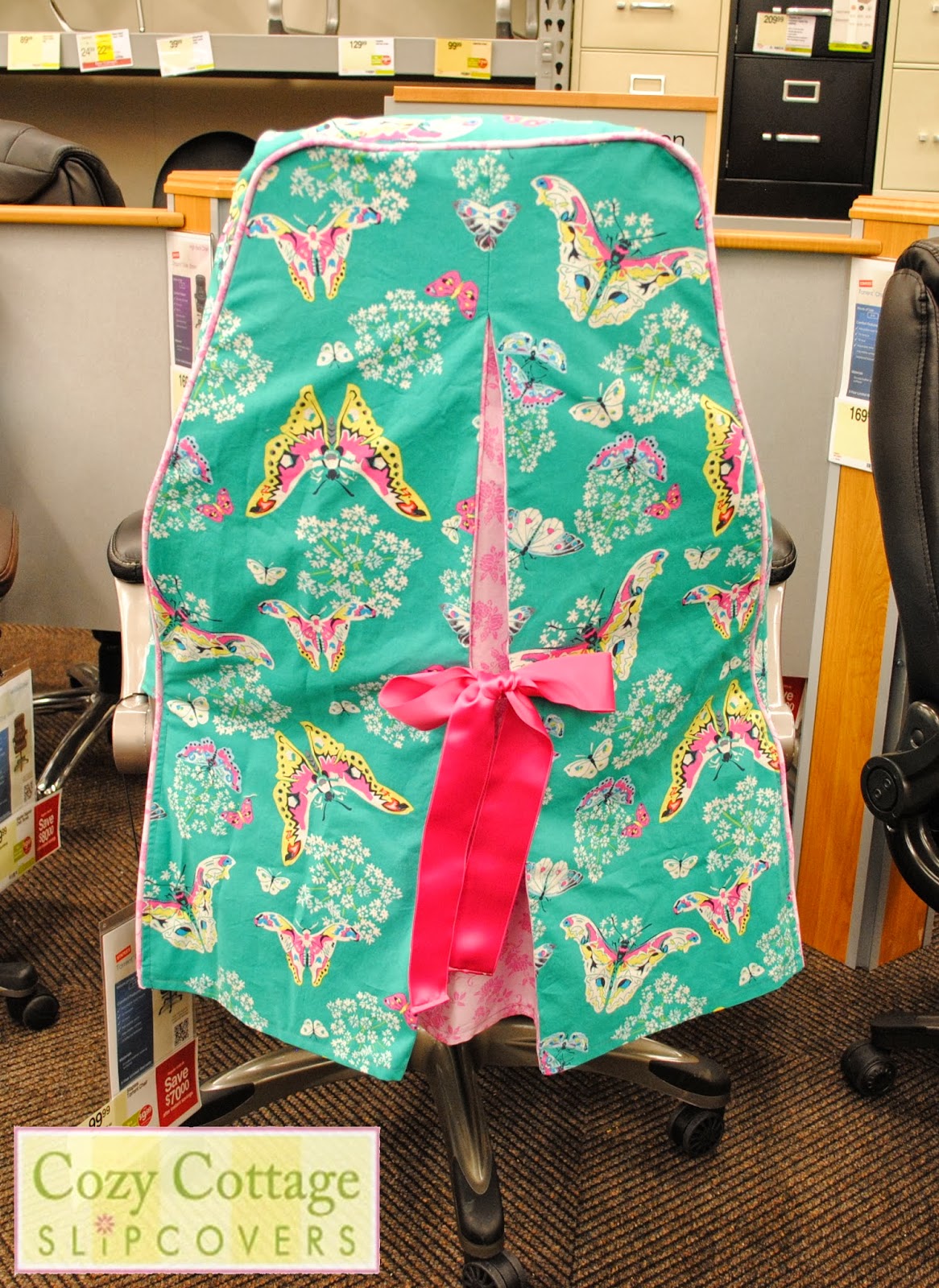 Cozy Cottage Slipcovers Butterfly Office Chair Slipcover