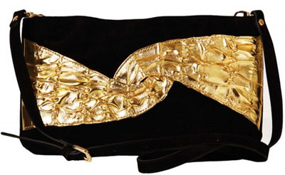 bolsos de fiesta negro con detalles dorados de Dolores Promesas para Fin de Año o Nochevieja bolsos de fiesta Dolores Promesas