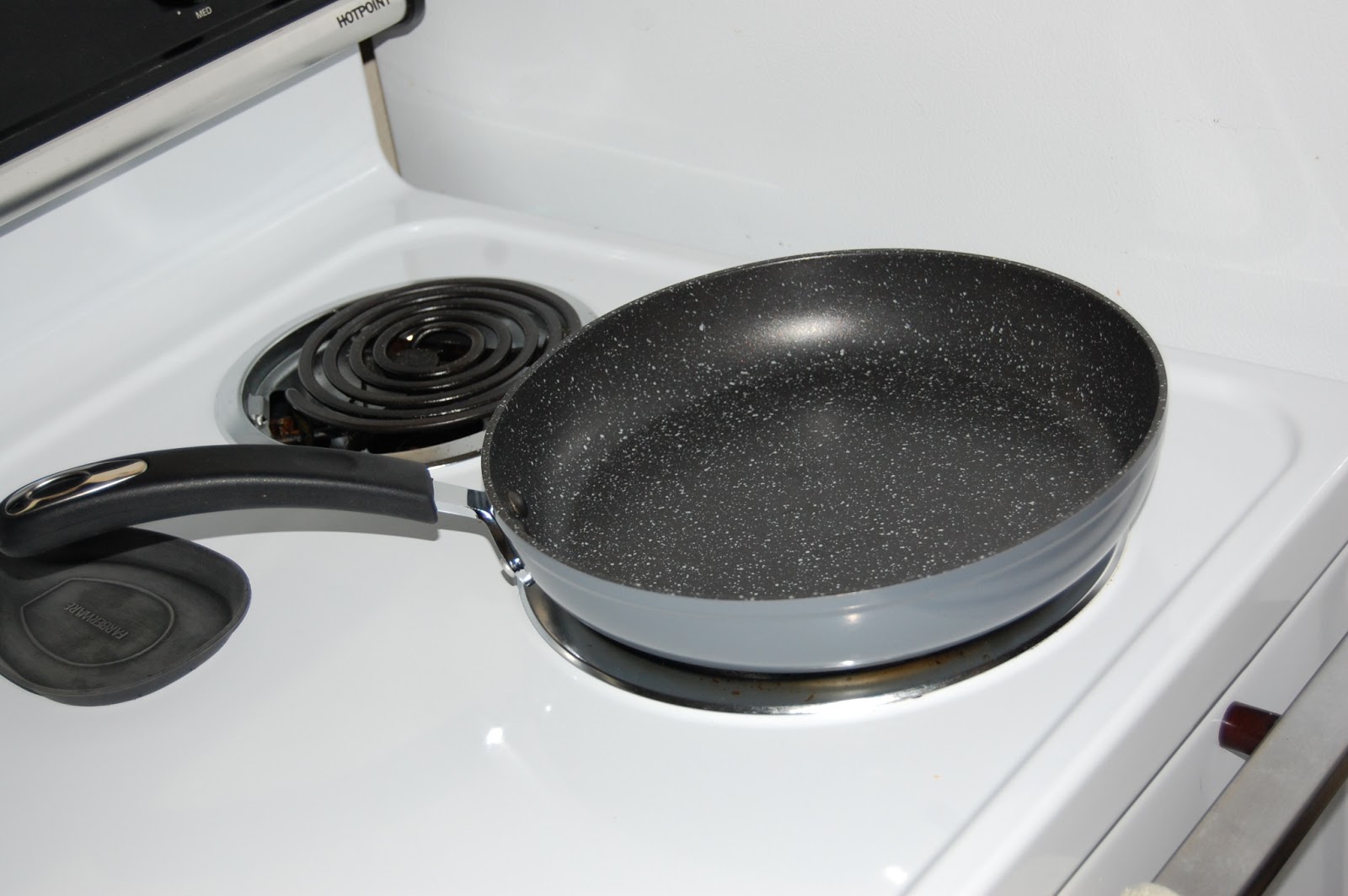 Temporary Waffle Cooking with 10" Stone Earth Pan by Ozeri