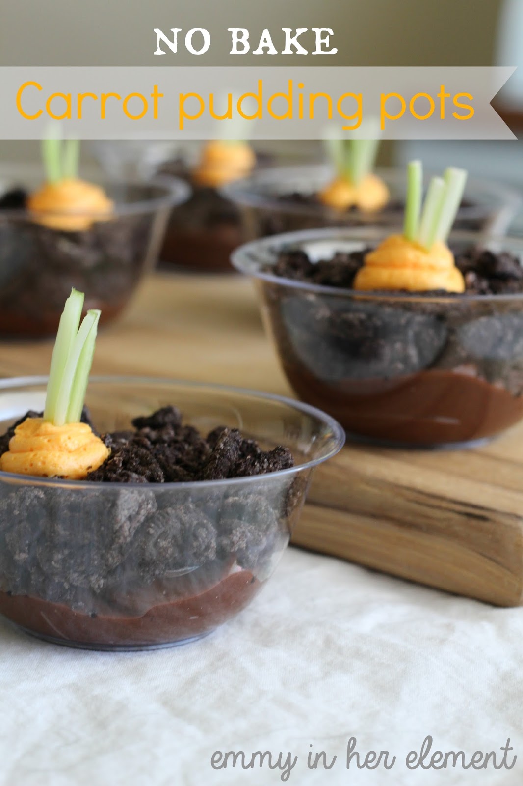 Emmy in her Element No bake carrot pudding pots