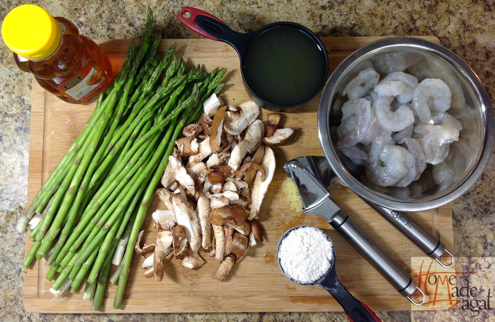 Asparagus, Shiitake and Shrimp Publix Apron Recipe Cards Home Made Zagat