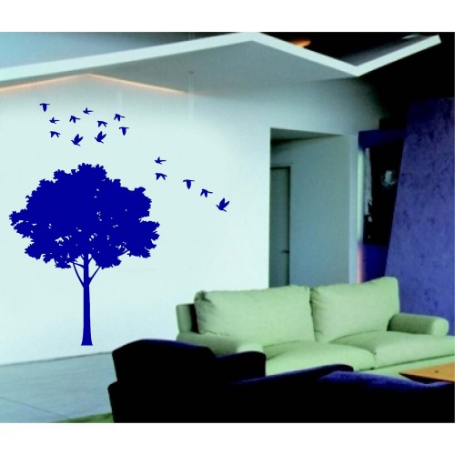Vinyl Wall Art Tree Branch Birds