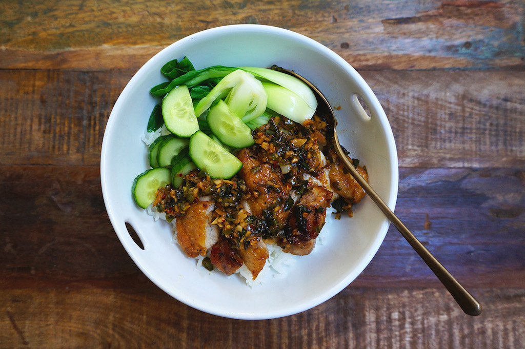 Ginger and Scallion Chicken Rice Bowl