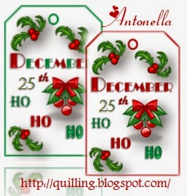 12 Days of Christmas Free Christmas Gift Tags from Antonella at www.quilling.blogspot.com #free #printable #Christmas