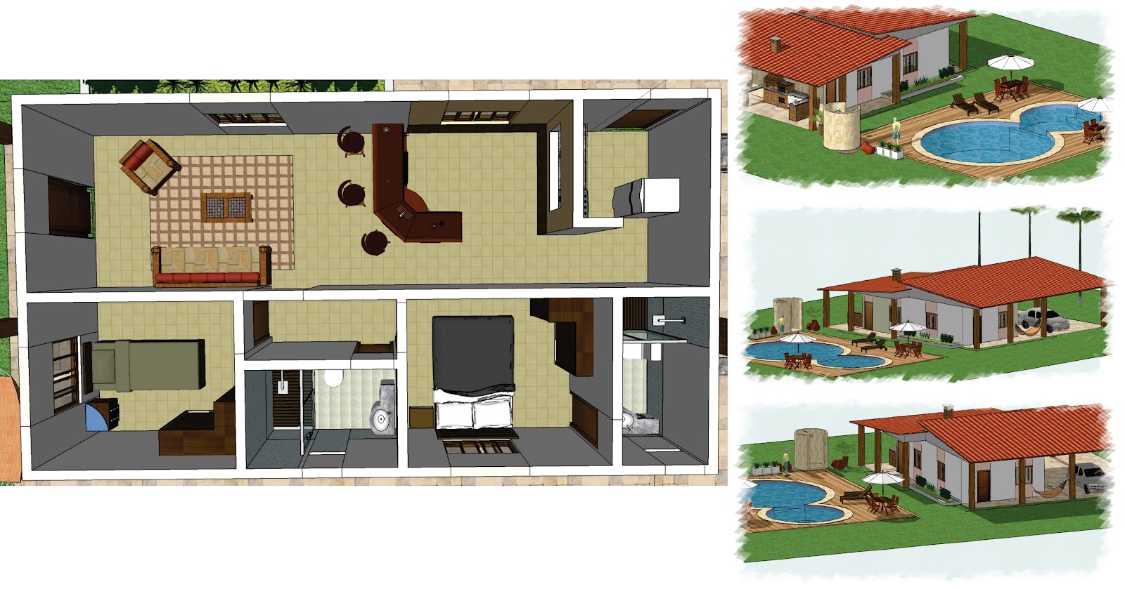 #87442C quarta feira 22 de fevereiro de 2012 1600x839 px Projetos De Cozinha Sketchup #411 imagens