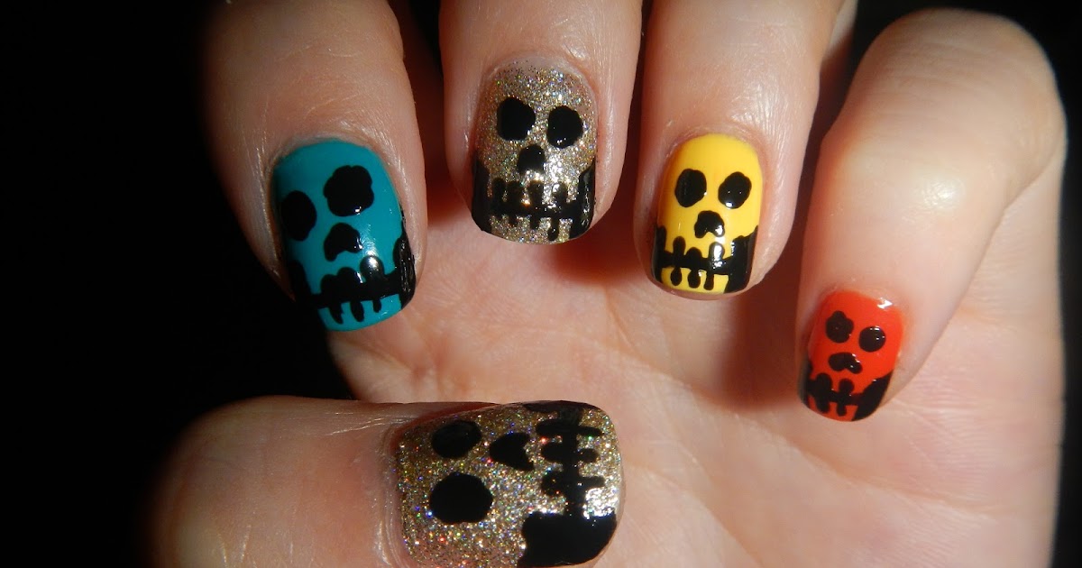 10. "Candy Skull Nail Art Gallery" - wide 2
