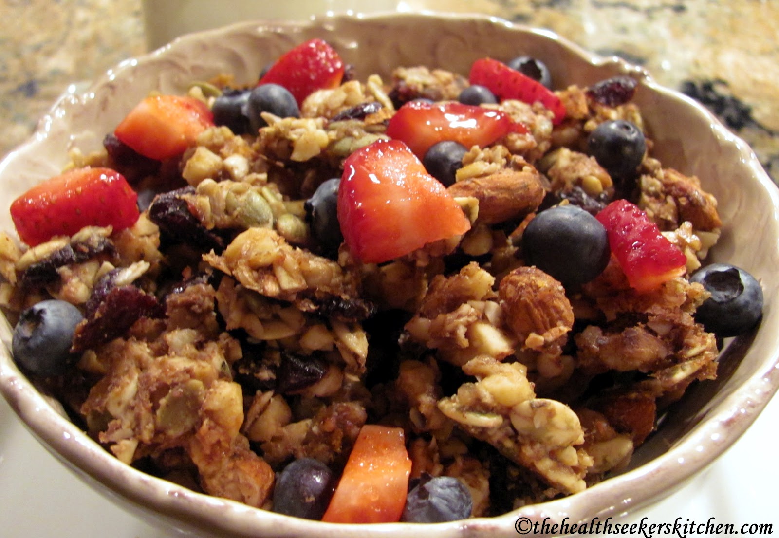 The Health Seekers Kitchen Raw Cranberry Maple Granola