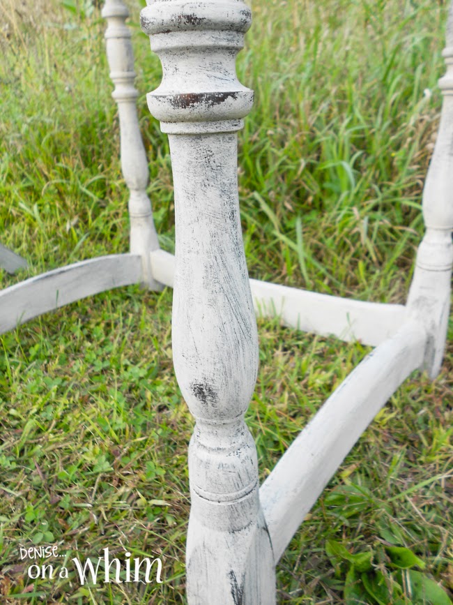 Delicate Legs and Curved Crossbars Pretty Antique Writing Table and Chair Makeover from Denise on a Whim