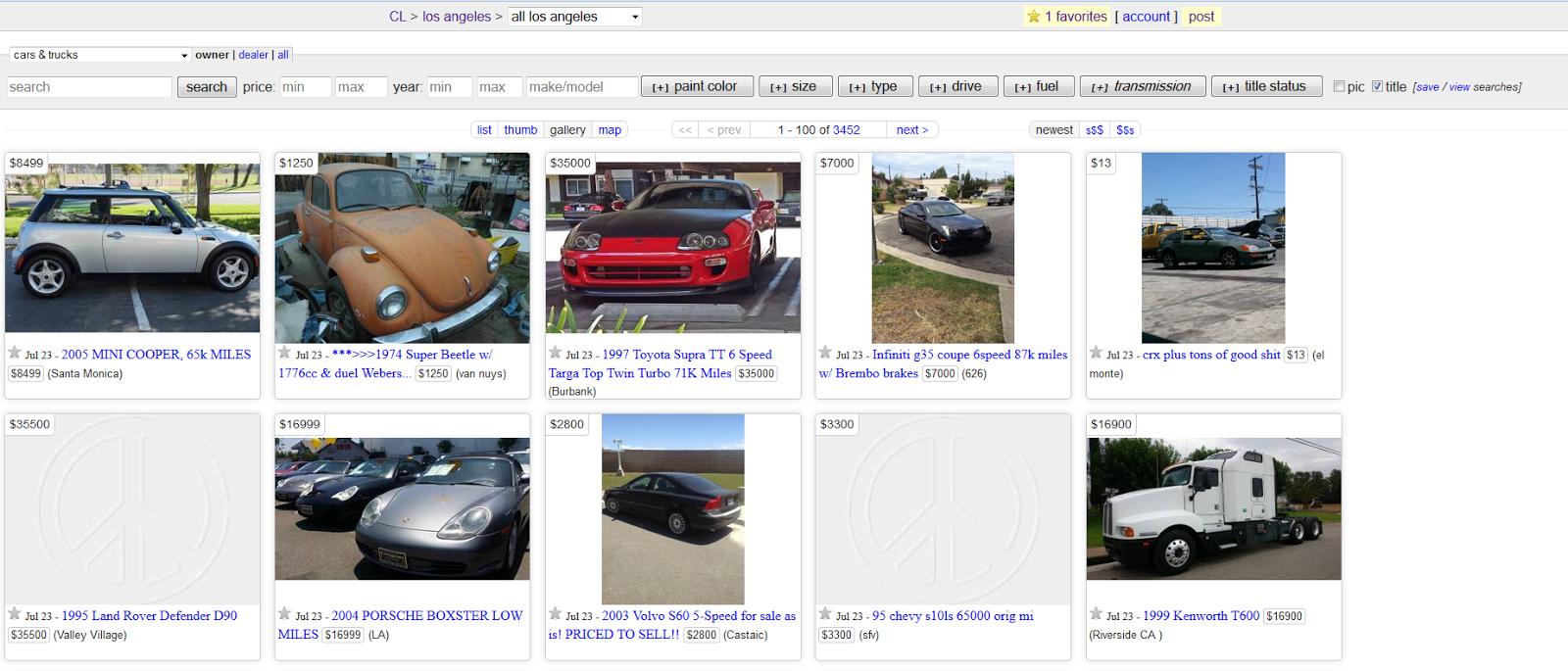 New Craigslist Feature Search By Transmission DailyTurismo