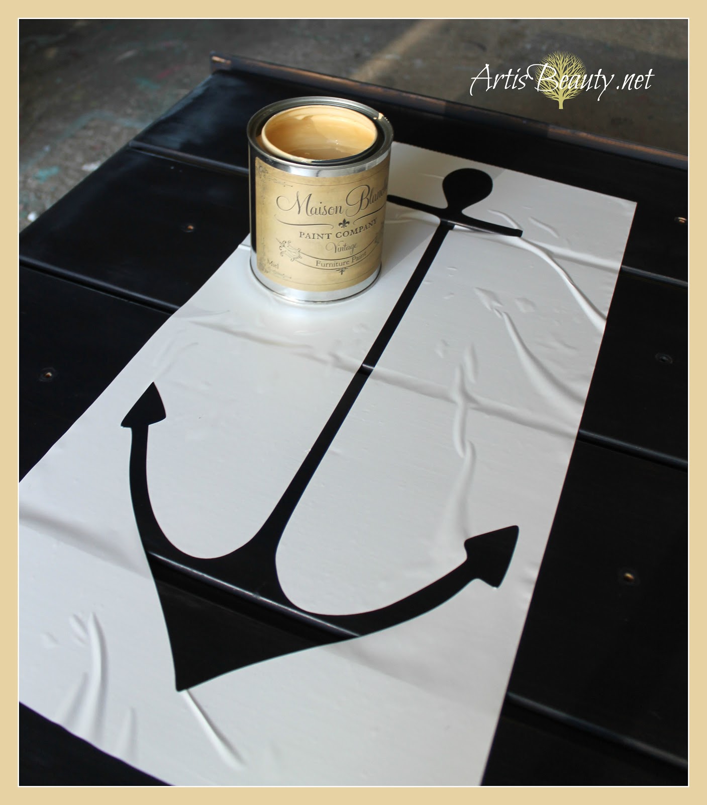 ART IS BEAUTY Vintage ANCHOR Nautical COASTAL dresser MAKEOVER