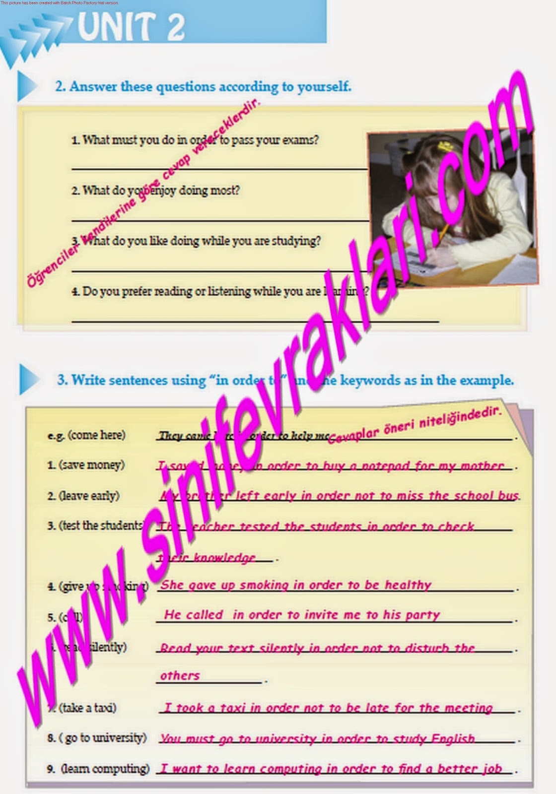 8. Sınıf İngilizce Atlantik Yayınları Çalışma Kitabı Cevapları Sayfa 6