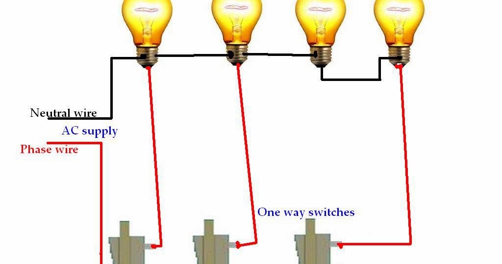 How to control 2 lamps (bulbs) in parallel and 2 lamps in series by