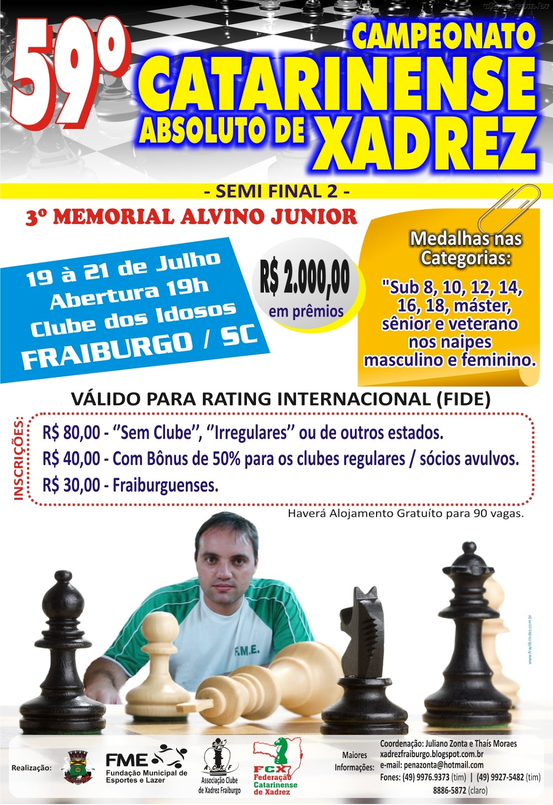 Federação Catarinense de Xadrez - FCX - Programação - Programação