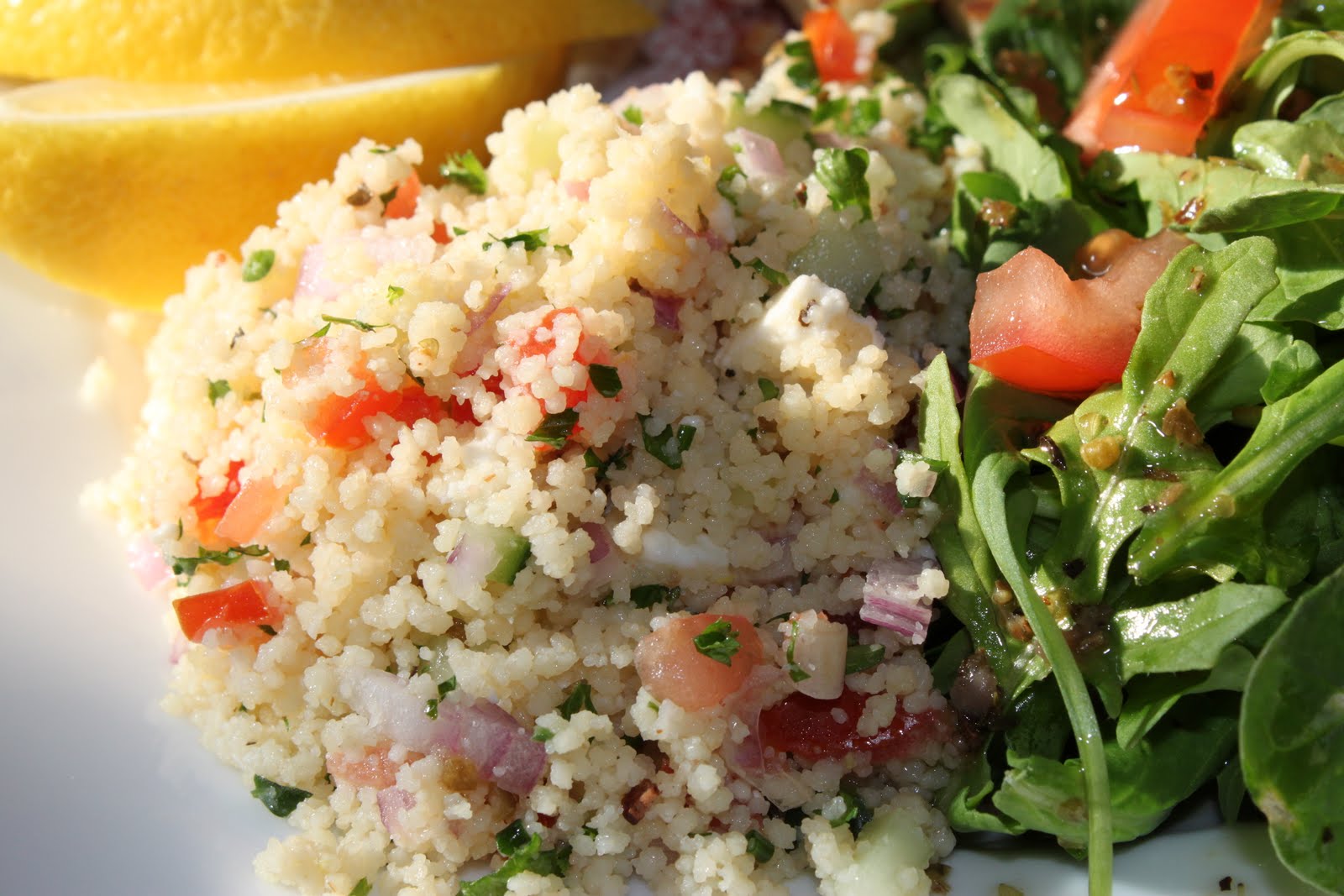 Couscous Salad with Hummus and Pita The Café Sucre Farine