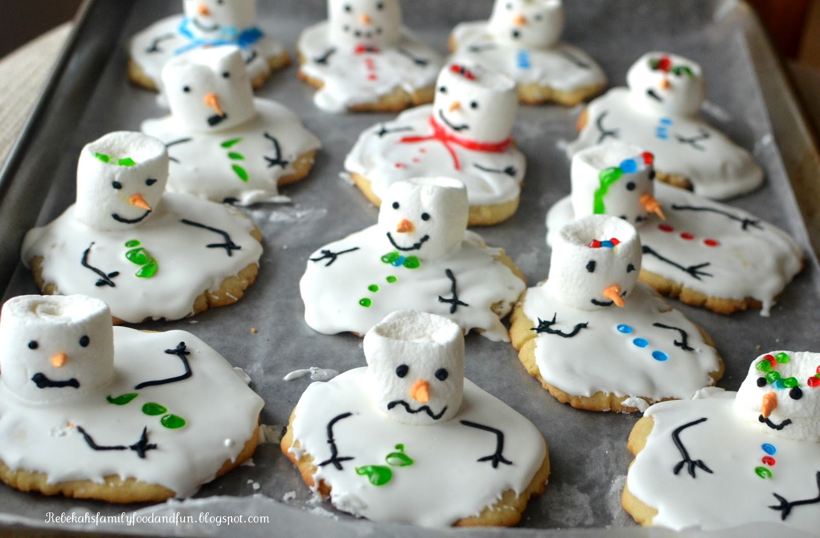 Family, Food, and Fun Melting Snowman Cookies