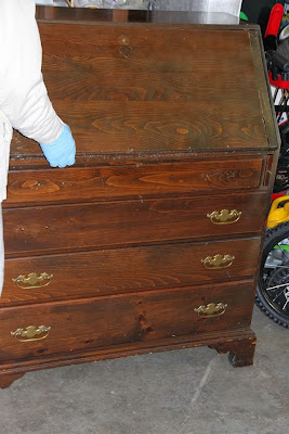 Secretary Desk Makeover By Perfectly Painted - Featured On Furniture Flippin'